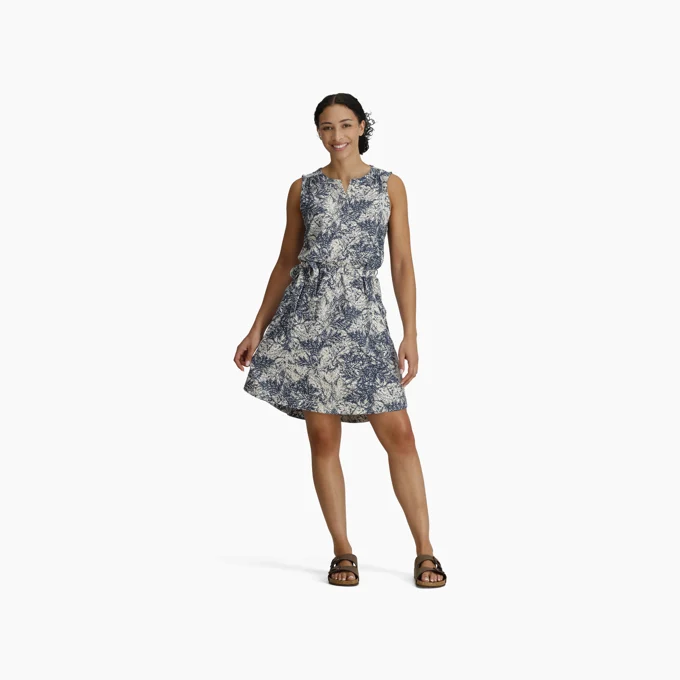 Spotless Traveler Tank Dress, Deep Blue Fern