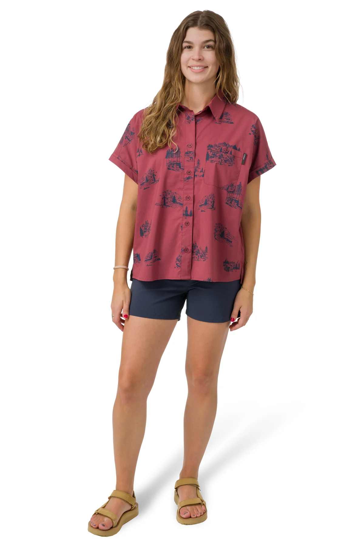 Flylow Gear W Around Town Shirt, Garnet