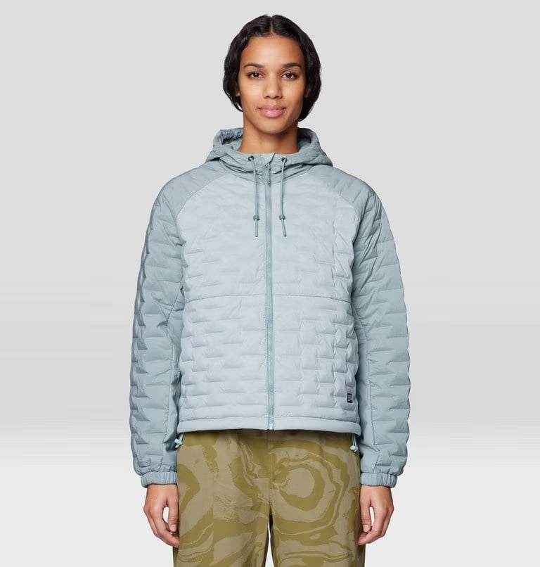 W Stretchdown Light Full Zip Hoody, Ice Shadow