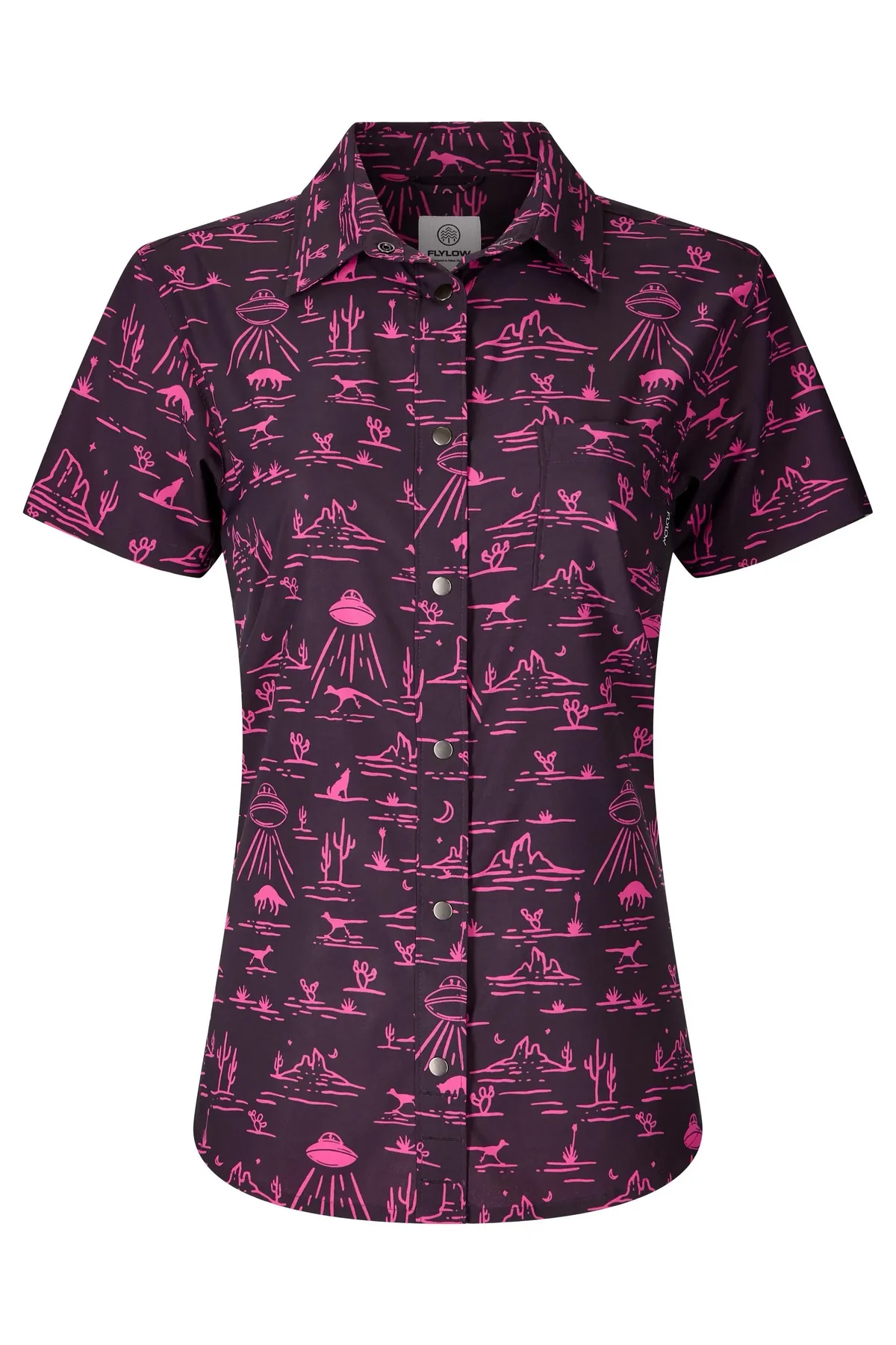 Flylow Gear W Anderson Shirt, Black/Dragonfruit