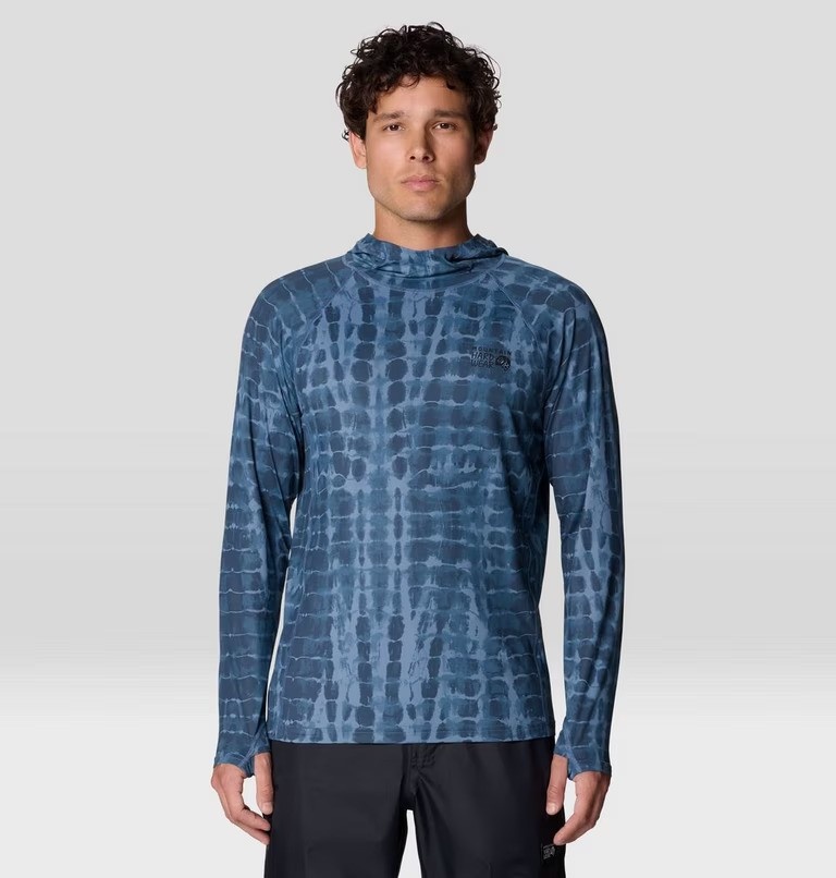 Crater Lake LS Hoody, Adriatic Blue Prismatic Print