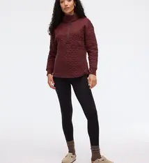Freya 1/2 Zip Long Quilted Sweater, Chocolate