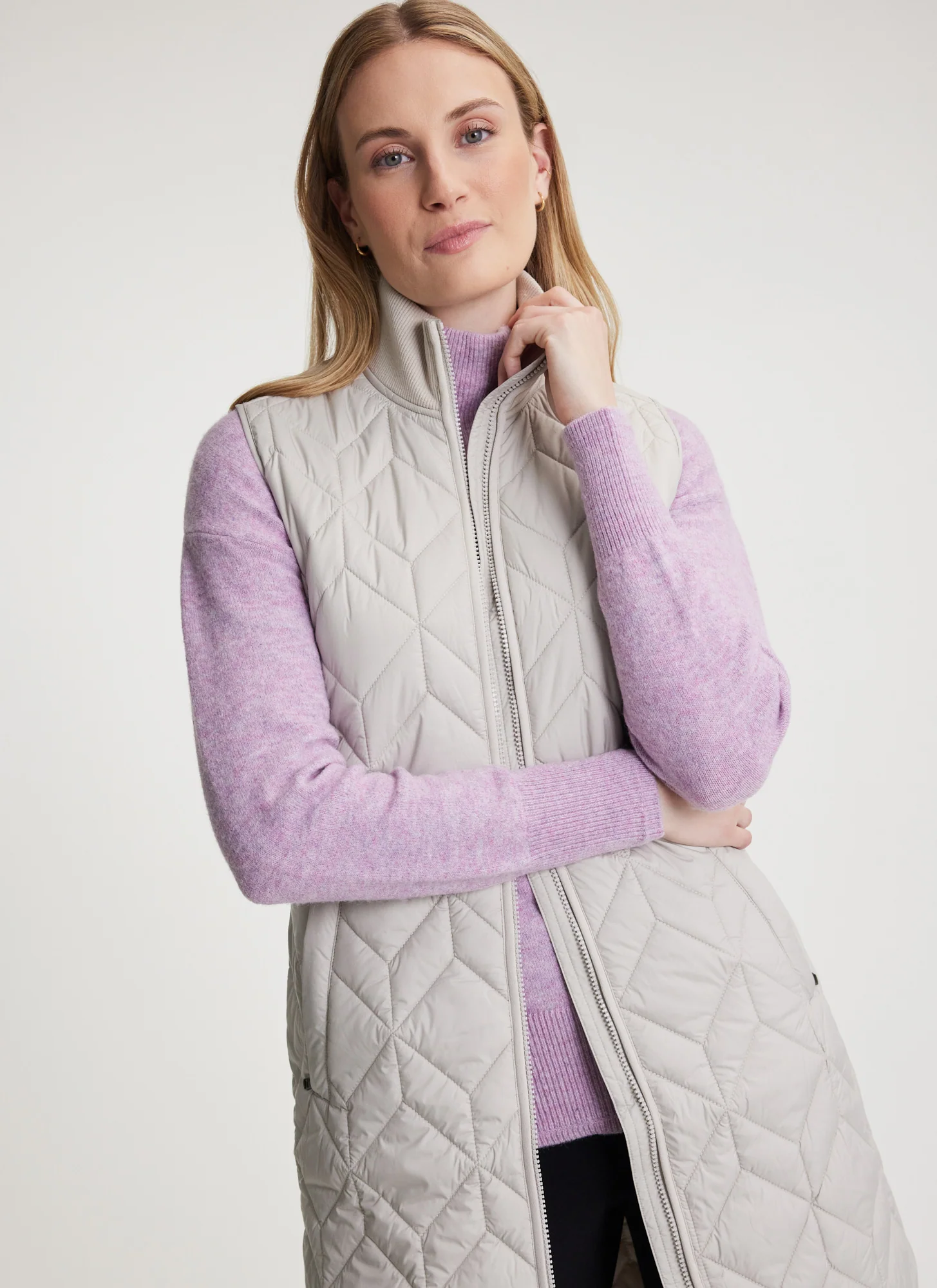 Aria Long Vest, Birch