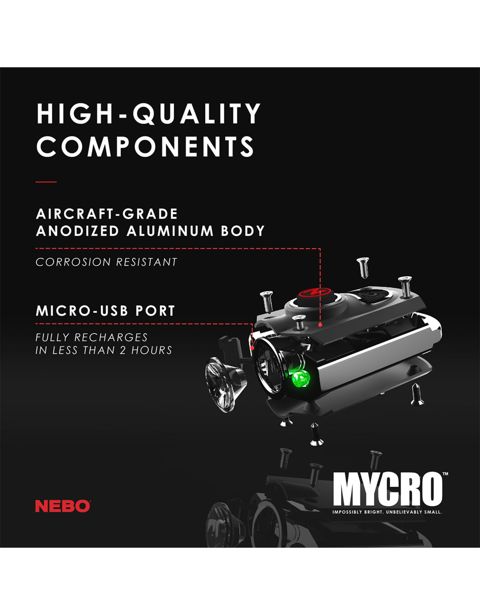 Mycro Pocket Light 400 Lumens 6 Modes 3 Colors
