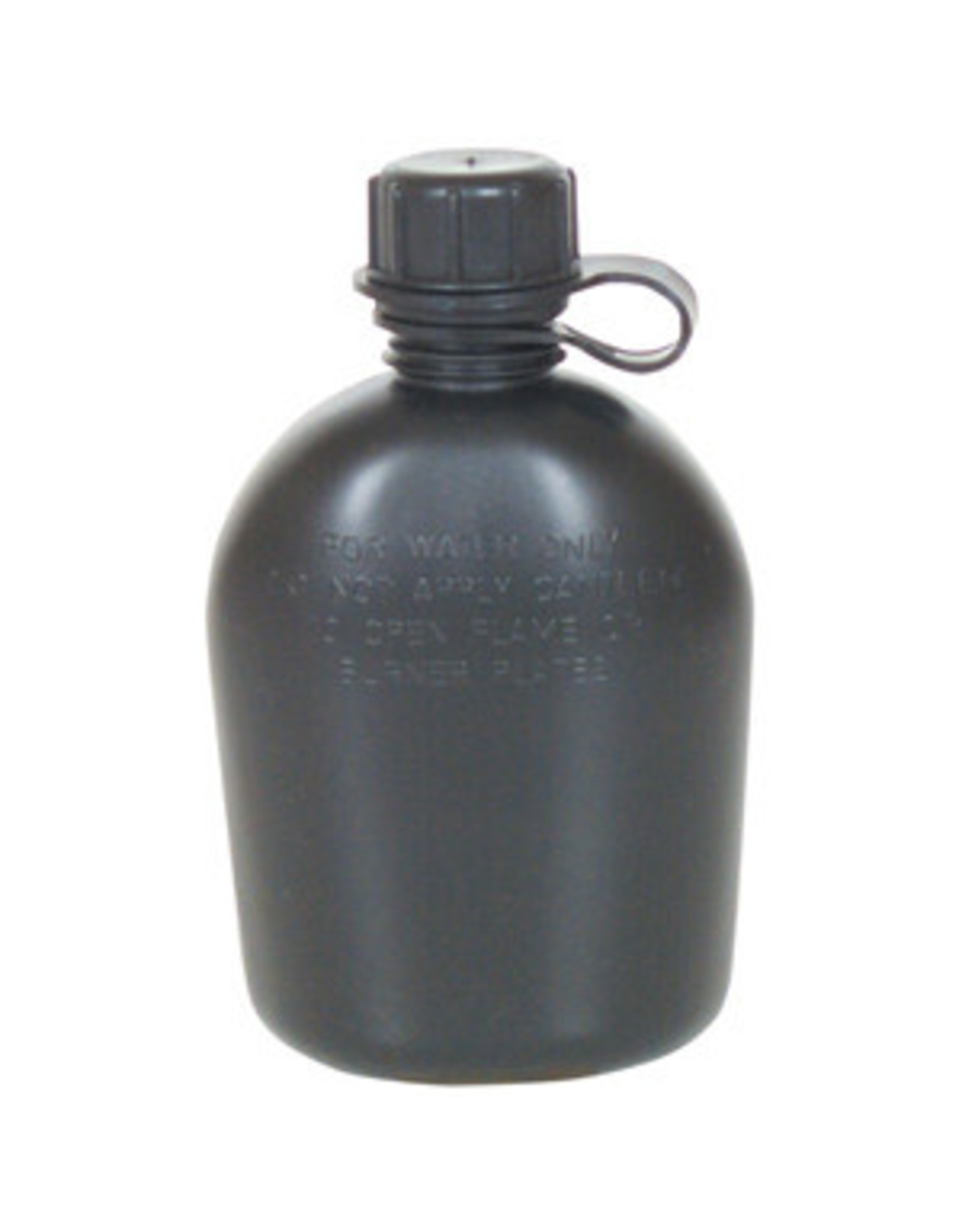 US Military 1 Quart Plastic Canteen – Black With Clip – New