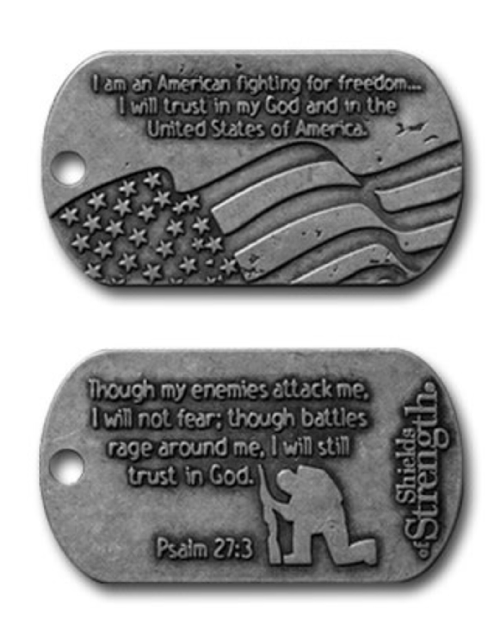 Psalm 27:3 Kneeling Soldier w/Neckchain