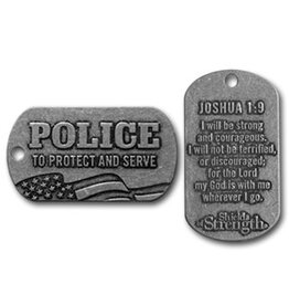 Police Sheild of Strength Antique w/Neckchain