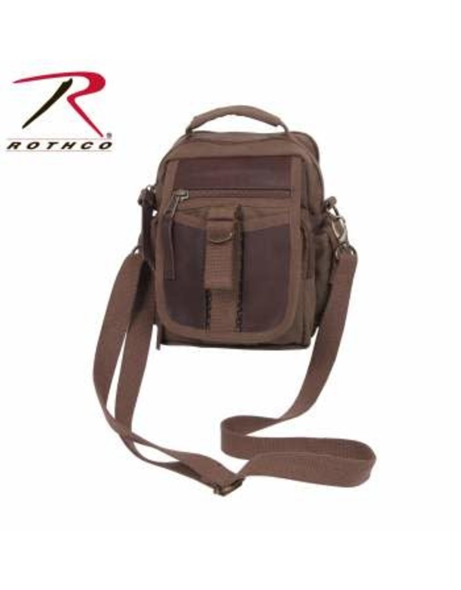 Canvas & Leather Shoulder Bag Brown