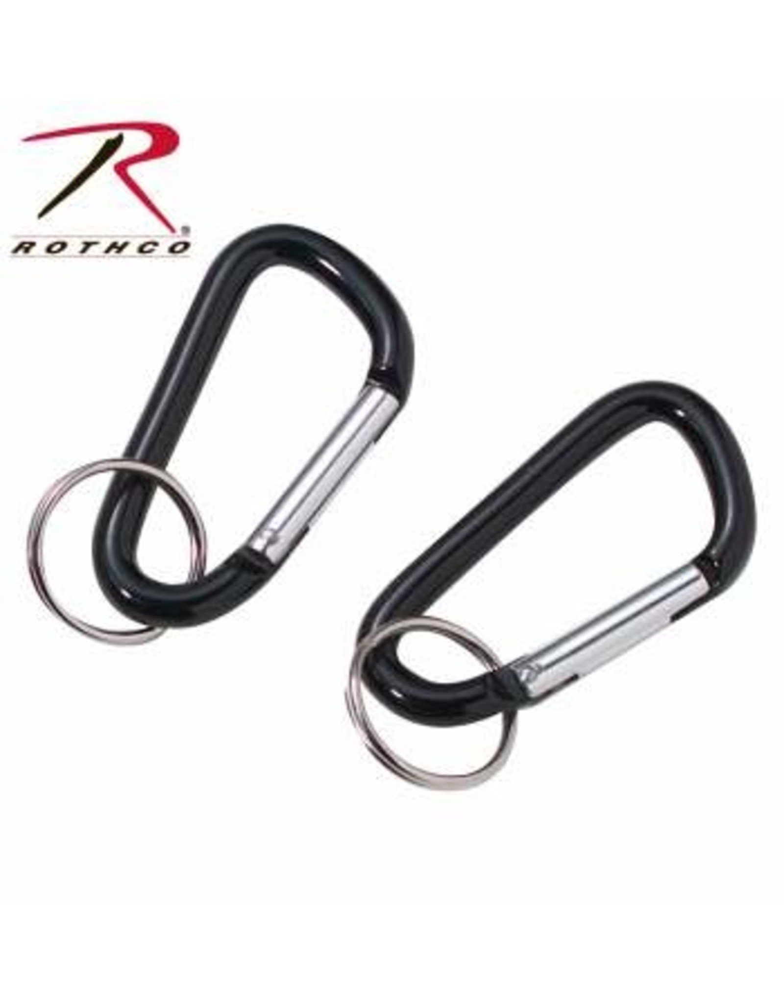 Carabiner, W/Key Ring Black