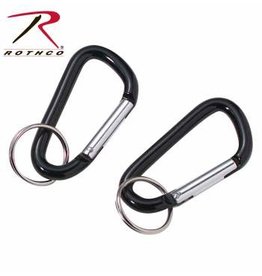 Carabiner, W/Key Ring Black