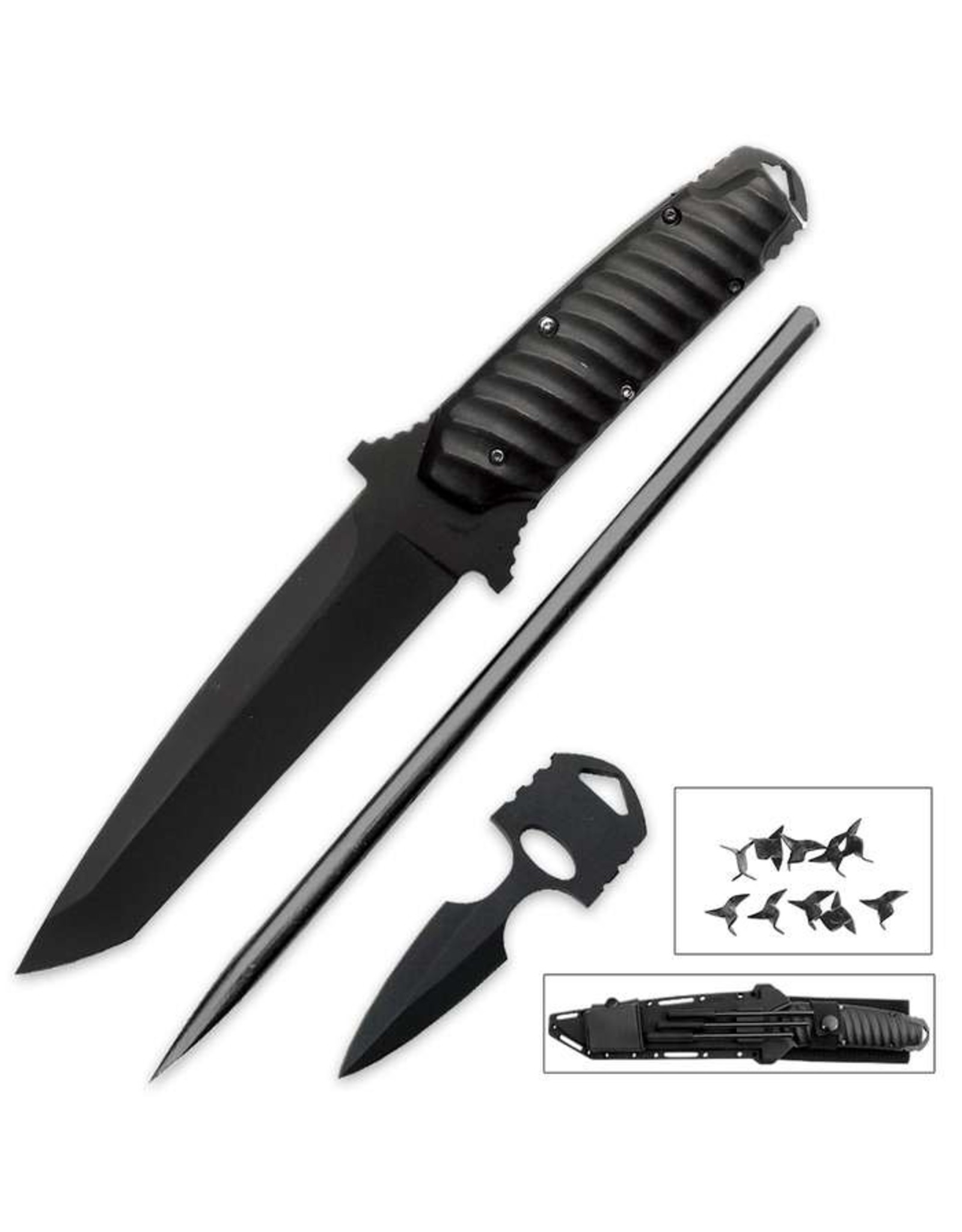 Dark Assassin Knuckle Knife - Thin Combat Chakra Blades - Ninja