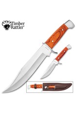 Timber Rattler 2pc Custom Bowie Set w/ Sheath