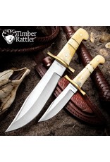 Timber Rattler Camel Bone Bowie Knife 2pc Set