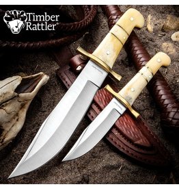 Timber Rattler Camel Bone Bowie Knife 2pc Set