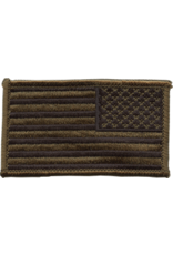 Reverse US Flag Patch Subdued OD Sew On Style