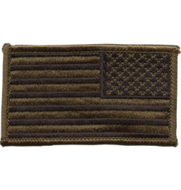 Reverse US Flag Patch Subdued OD Sew On Style