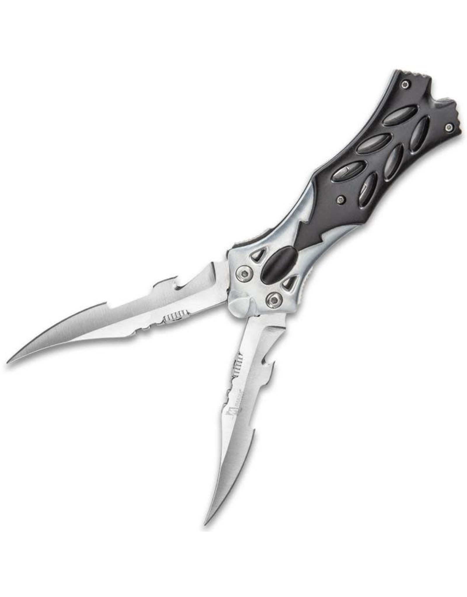 Dual Twin Blade Fantasy Folding Pocket Knife - Black