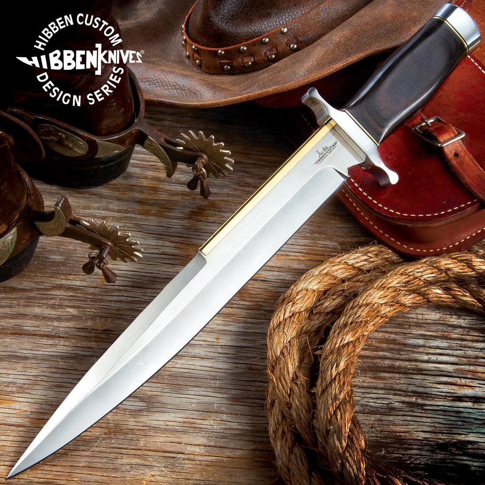 Gil Hibben Old West Toothpick Bowie Knife with Leather Sheath ...
