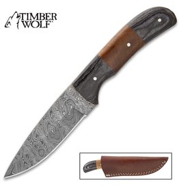 Timber Wolf Boar Hunter Knife & Sheath