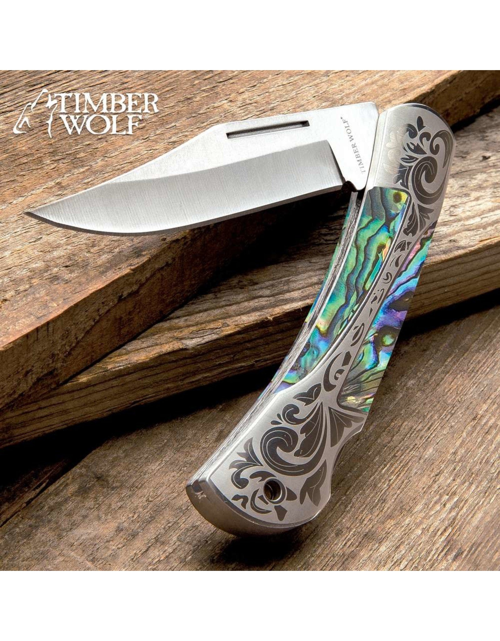 Timber Wolf Gentleman’s Abalone Pocket Knife