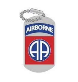 Pin - Army Dog Tag 82nd Airborne, 1 5/8"