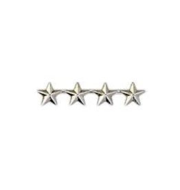 Pin - Army General Star A4 Silver, 11/16" Stars