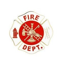 Pin - Fire Dept Logo White (Med), 1 1/2"
