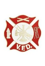Pin - Fire Dept VFD Red, 1 5/8"