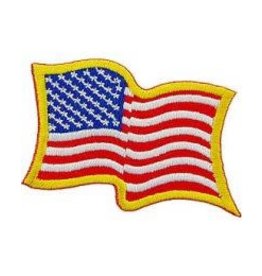 Patch - Flag USA Wavy Gold