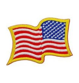Patch - Flag USA Wavy Gold Reverse