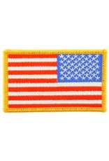 Patch - Reversed Flag USA Rect Gold Patch