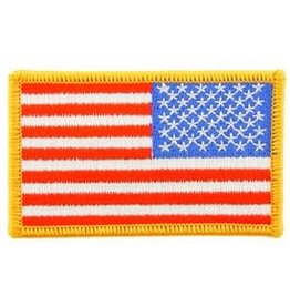 Patch - Reversed Flag USA Rect Gold Patch