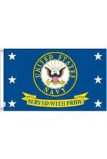 Flag - 3'x5' - USN Served w/ Pride