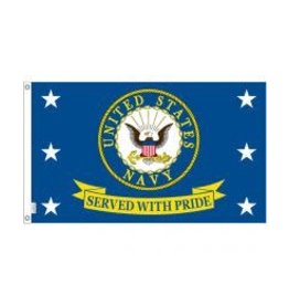 Flag - 3'x5' - USN Served w/ Pride