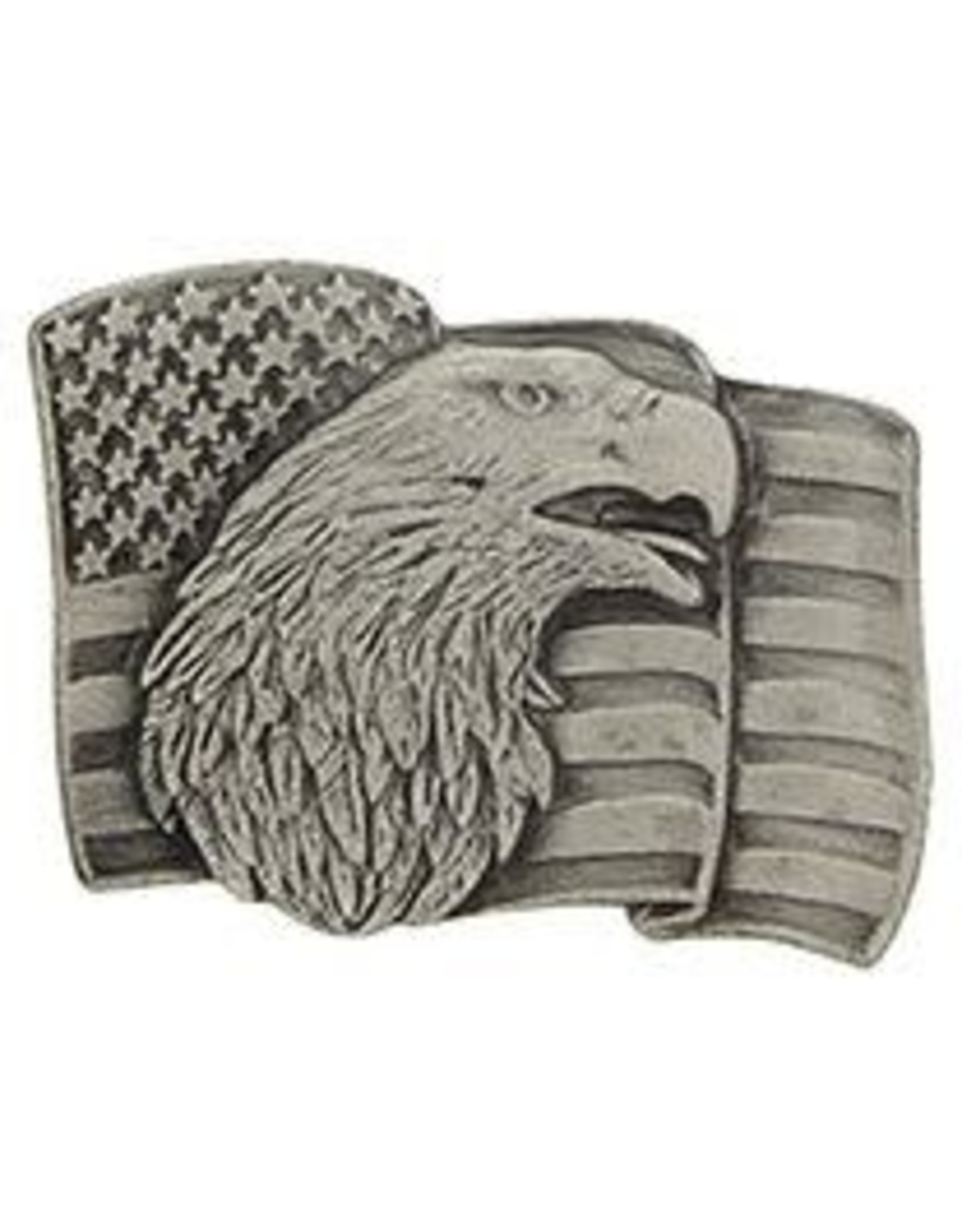Pin - USA Flag Eagle Pewter
