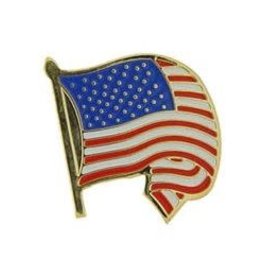 Pin - USA Flag Wavy/Curled