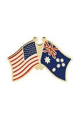 Pin - USA/Australia Cross Flags