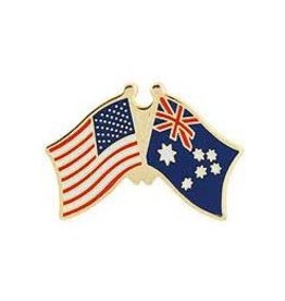 Pin - USA/Australia Cross Flags