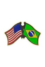 Pin - USA/Brazil Cross Flags