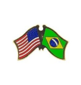 Pin - USA/Brazil Cross Flags