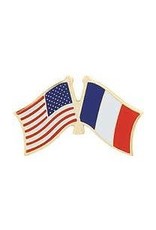 Pin - USA/France Cross Flags