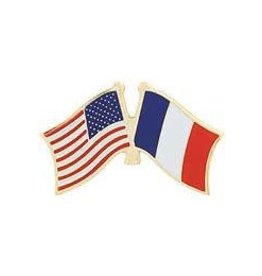 Pin - USA/France Cross Flags