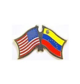 Pin - USA/Venezuela Cross Flags