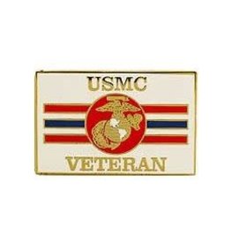 Pin - USMC Logo Veteran Rectangle