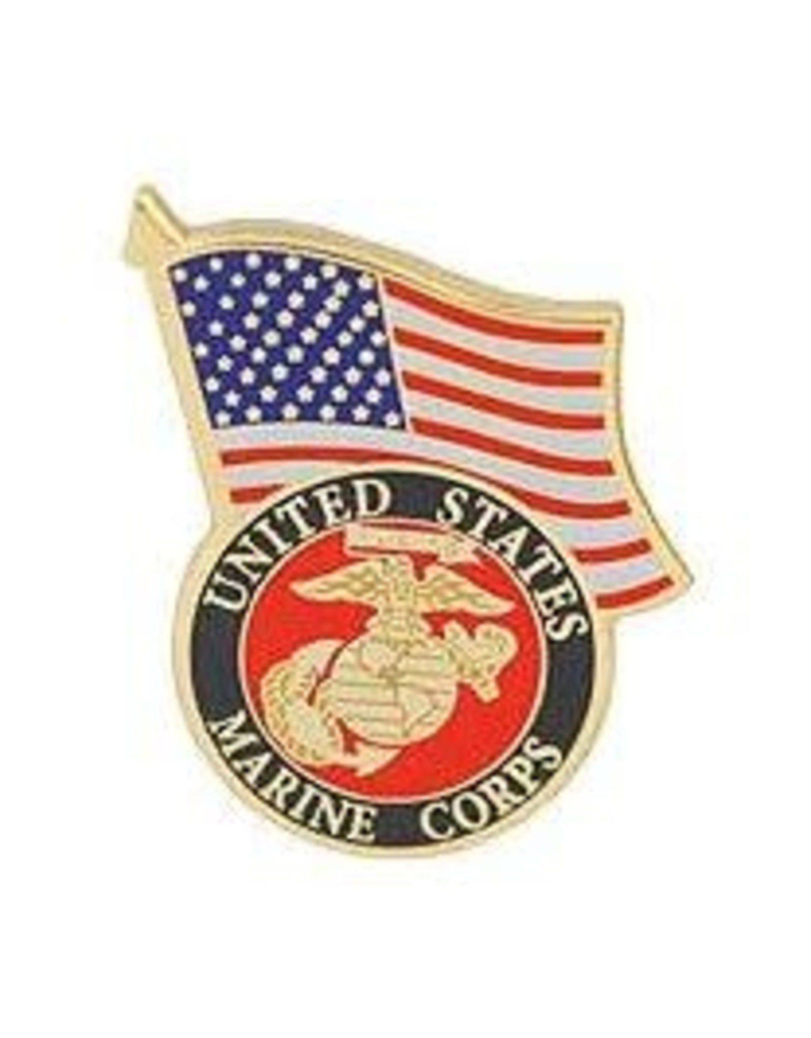 Pin - USMC Logo w/ USA Flag