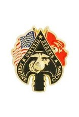 Pin - USMC Spade & Flag