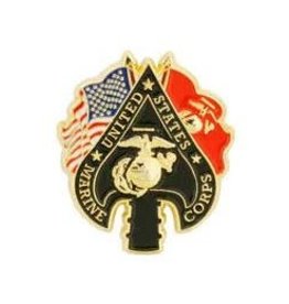 Pin - USMC Spade & Flag