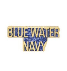 Pin - USN Scroll Blue Water Navy