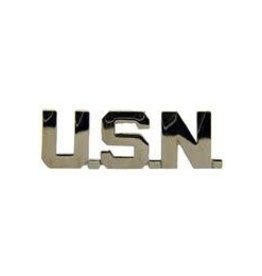 Pin - USN Scroll Letters Silver