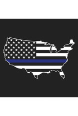 America Map Thin Blue Line T-Shirt